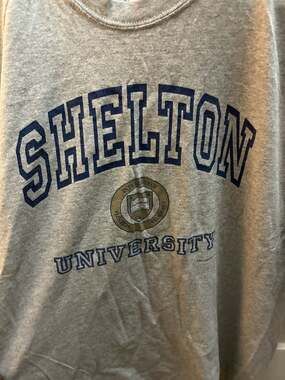 Vintage Shelton University Gray Graphic T-Shirt